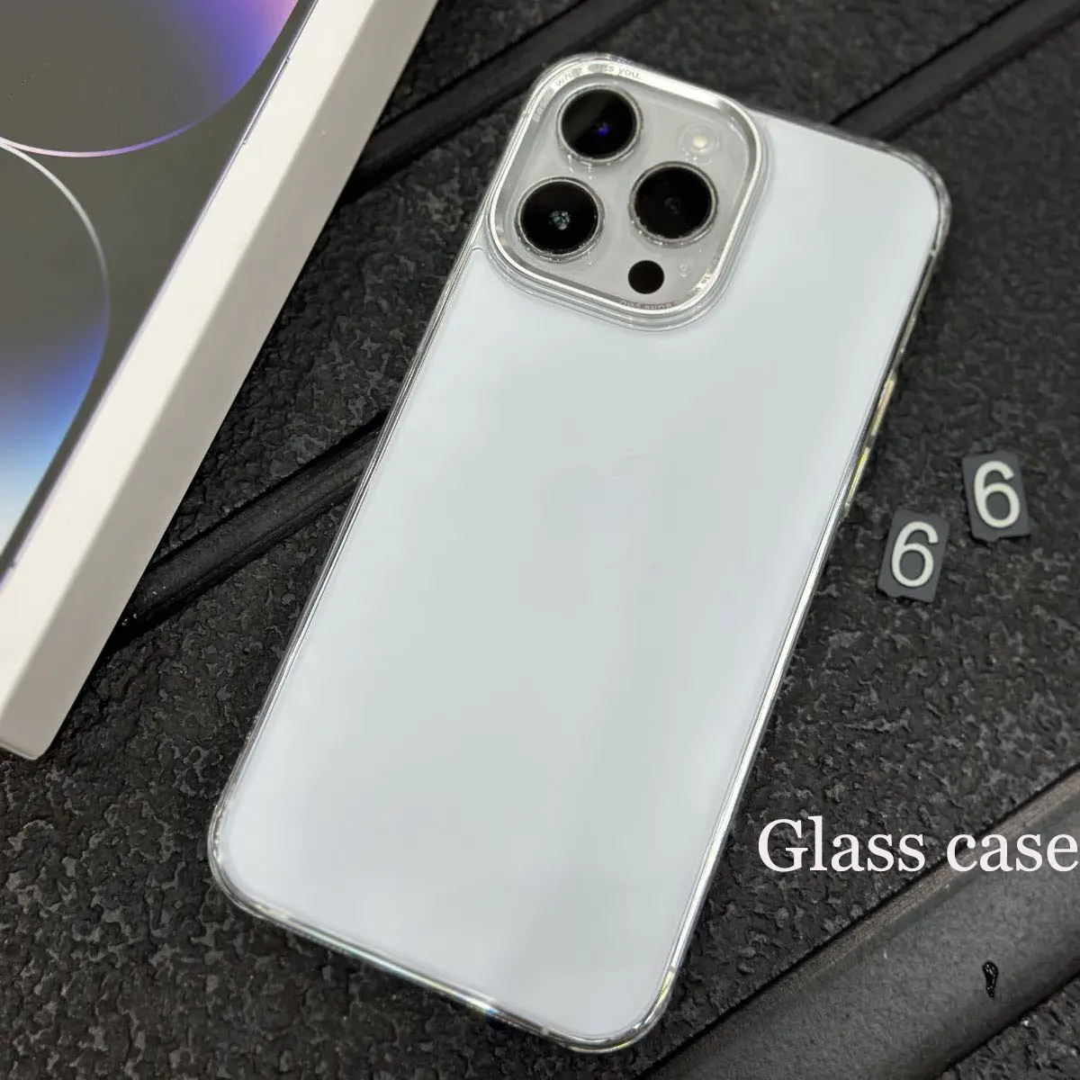 Caso do telefone fosco vidro personalizável para iphone 15 14 13 alta qualidade translúcido tampa do telefone celular
