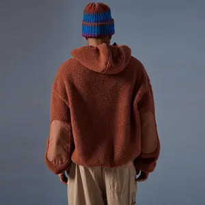Felpe Sherpa in pile da uomo con mezza Zip da uomo con giacca Sherpa con orsacchiotto e Zip <span class=keywords><strong>felpa</strong></span> da uomo - Product Image 4