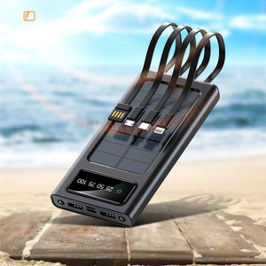 Chargeur solaire Portable 5000 10000 20000 <span class=keywords><strong>30000mAh</strong></span>, <span class=keywords><strong>batterie</strong></span> solaire avec câbles intégrés pour téléphone Portable - Product Image 3
