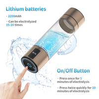 Bouteille d'eau produisant de l'hydrogène en 5/10 minutes, générateur d'eau hydrogénée portable, bouteille d'eau hydrogénée 4500ppb avec inhalateur