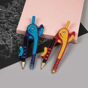 Boussole mathématique stationnaire de <span class=keywords><strong>dessin</strong></span> mesurable en plastique multifonctionnel de haute qualité <span class=keywords><strong>avec</strong></span> <span class=keywords><strong>crayon</strong></span> - Product Image 6