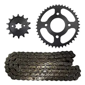 Custom high quality boxer 150 motorcycle chain and sprocket for Bajaj Boxer 150