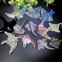 Vente en gros Figurine d'animal en cristal de sculpture de la vie marine de haute qualité Statue en pierre de cristal de guérison Reiki pour la décoration artistique
