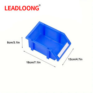 LEADLOONG X1 Lot de 12 Bacs de Rangement Empilables en Plastique Bleu 180*120*80 mm/7,09*4,72*3,15 pouces Boîtes de Cueillette pour Entrepôt Caisses à Outils - Product Image 2