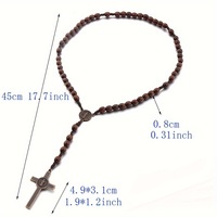 Collier chapelet en bois perles de prière religieuses catholiques 8*10mm chrétien jésus croix bijoux matériel principal bois et alliage
