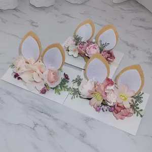 Fleur de Pâques Coiffe Boho Floral Bandeau Femmes Filles Bohème Lapin Bandeau Bébé Infantile Bandeau Élastique