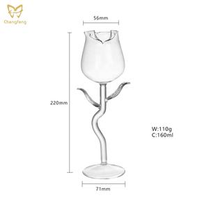 नई डिजाइन गुलाब का फूल आकार शराब गिलास 160ml फैंसी शराब गिलास शैम्पेन बांसुरी उपहार गुलाब के आकार - Product Image 6