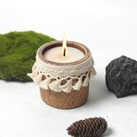 Bougie aromatique en céramique faite à la main de style nordique, en forme de pilier, pour l'intérieur, avec couleur et logo personnalisés, décoration d'intérieur