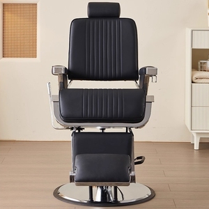 Muebles de Salón de Diseño Nuevo, Silla de Barbero Profesional Moderna, Ergonómica, Plegable, Portátil, de Cuero Sintético Negro, Personalizable de Fábrica al por Mayor - Product Image 3