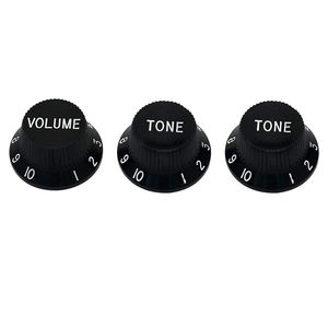 Perillas de potenciómetro negras al por mayor, de plástico, tipo <span class=keywords><strong>sombrero</strong></span>, 1V 2T, perillas de control de velocidad, perillas de <span class=keywords><strong>guitarra</strong></span> ST para piezas de <span class=keywords><strong>guitarra</strong></span> - Product Image 1