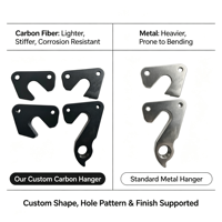 Support de dérailleur de vélo en carbone, personnalisation OEM disponible, échantillon gratuit, support de dérailleur arrière pour cadre de vélo
