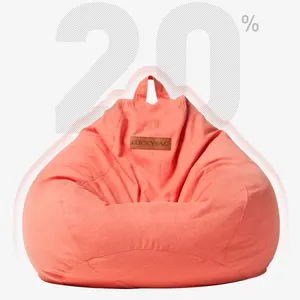 LUCKYSAC Modern Leisure Living Room Chair Lazy Bean Bag Chair Cozy Bin Bag Cover Pouf Sofa Teardrop Puff Beanbag