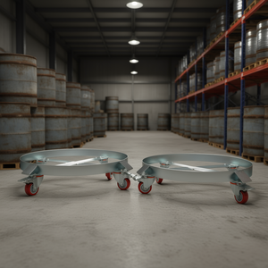 2 chariots à fûts en acier de 55 gallons, capacité de 1000 lb, 4 roulettes pivotantes, transport de fûts en entrepôt - Product Image 2