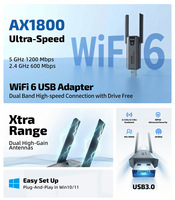 Adaptador WiFi 6 USB AX1800, Dongle WiFi de Doble Banda 2.4G/5G para PC de Escritorio, Receptor de Red Inalámbrica Compatible con Windows 11/10