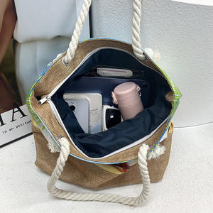 Bolsa de <span class=keywords><strong>Playa</strong></span> Nueva, Estilo Coreano, Bolsa de Hombro para la <span class=keywords><strong>Playa</strong></span>, Bolsa de Mano Grande de Poliéster para Mujer - Product Image 5