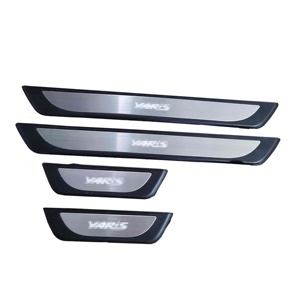 WZXD - Protectores de Umbral de Puerta con LED, Acero Negro para Yaris 2023 - Product Image 5