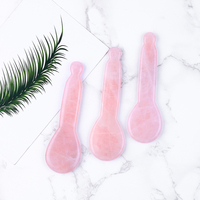 Gua Sha-Piedra Rosa de cuarzo para adelgazar, cucharilla Facial rosa, Gua Sha, conjunto Natural, masajeador de raspado para adelgazar