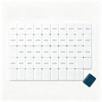 Jeu de Mahjong américain de luxe moderne à trois couches en acrylique bleu marine profond pour 4 joueurs, avec tuiles Pavillon Chinois Paon Lotus, style poker