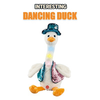 Jouet en peluche électrique musical et lumineux en forme de canard dansant à piles, cadeau pour enfants, vente en gros