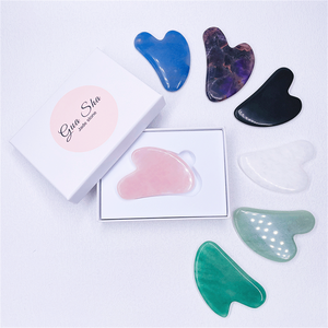 Nouvel outil de massage corporel en pierre de cristal naturelle, pierre de jade verte Gua Sha Guasha - Product Image 1