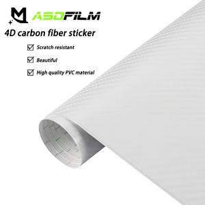 Vinilo Adhesivo para Automóviles ASDFILM 1.52M*28M 4D de Fibra de Carbono Blanco, Películas Protectoras para Automóviles, <span class=keywords><strong>Precio</strong></span> de Fábrica OEM - Product Image 1