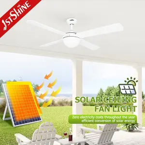 Wood Blade Fan 1stshine LED Ceiling Fan Stable Solar Energy Saving Low Voltage Ceiling Fan With LED Light
