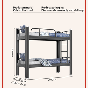 Vente en gros d'usine de lits doubles superposés en métal pour dortoir scolaire lits superposés en métal lits superposés pour adultes - Product Image 4