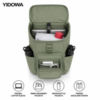 Sac à dos tactique MOLLE, sac de sport et de gym avec compartiment à chaussures, poches pour bouteille d'eau, pochette pour ordinateur portable, vert sauge