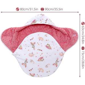Housses de siège de voiture 100% coton Couverture à langer d'hiver pour bébé Garçons Filles Nouveau-né Enveloppe douce et épaisse Couverture de siège de bébé en vison pour l'hiver - Product Image 4