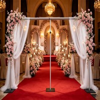 Support de rideau de fond réglable et portable en alliage d'aluminium de style classique, 9-10 pieds, pour fêtes, mariages, Noël, forgé