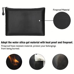 High Quality Fireproof Water Resistant <b>Document</b> Card Cash <b>Bag</b> with Zipper - Product Image 3