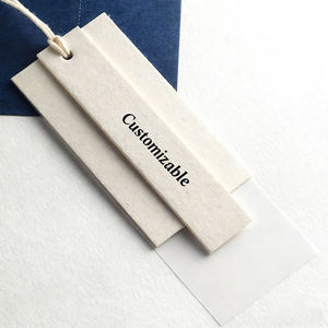 Étiquettes rectangulaires personnalisables en non-tissé avec cordon pour étiquettes de vêtements, découpe laser, impression numérique - Product Image 1