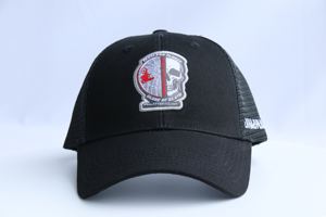 Topi bisbol pola kustom VON topi promosi Trucker cetak timbul jala perlindungan matahari 100% poliester pinggiran melengkung - Product Image 3