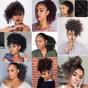 Vente chaude Cheveux Synthétiques Courts Faux <span class=keywords><strong>Queue</strong></span> <span class=keywords><strong>De</strong></span> Poney Postiches Femmes <span class=keywords><strong>Afro</strong></span> Puff Crépus Bouclés Queues <span class=keywords><strong>De</strong></span> <span class=keywords><strong>Cheval</strong></span> avec Cordon Réglable - Product Image 6