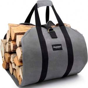Free Sample Vaccum <b>Compressed</b> Bag Customized Logging Bag Firewood Storage Bag <b>Log</b> Carrier Tote Vietnam Heavy Duty Canvas - Product Image 1