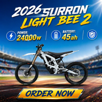 Nouveau Vélo Électrique Surron Light Bee 2 2026, Moteur Brushless 24KW, Vitesse Maximale 90km/h, Vélo Électrique Tout-Terrain Blanc Surron Light Bee 2