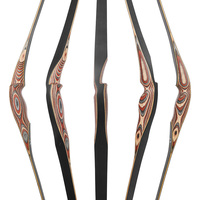 Arc à poulies triangulaire monobloc coloré en bois de 58 pouces avec cœur en bambou (20-50 lbs) pour la chasse et le tir sur cible