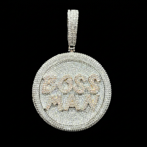 Colgante de Plata 925 Personalizado con Moissanita, Corte Brillante Redondo, Engaste de Garra, Amuleto Hip Hop para Hombres y Mujeres, Joyería de Fiesta, 25g - Product Image 1