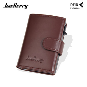 กระเป๋าสตางค์ผู้ชาย Baellerry ป้องกัน RFID ใส่บัตรได้หลายใบ หนังสีน้ำตาล ดีไซน์กะทัดรัด ใช้ได้ทุกวัน - Product Image 2