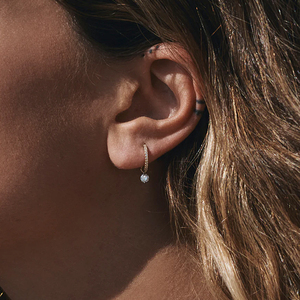 Boucles d'oreilles classiques CANNER en zircon avec un, deux ou trois pendentifs en zircon 5A, en argent S925, bijoux 18 carats - Product Image 4
