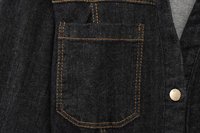 Ensemble Deux Pièces Femme en Jean Denim, Chemise à Manches Longues à Revers et Pantalon