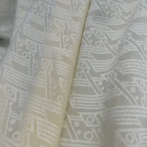 1204 Geweven Polyester Wilg Gerimpelde Getextureerde Jacquard Stoffen Met Muzieknoot Embossing Patroon Ontwerp Voor Vrouwen Cheongsam Slijtage