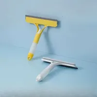 Brosse de nettoyage double face pour vitres avec microfibre et éponge TPR, idéale pour voiture, extérieur et salle de bain, emballée en boîte