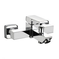 SANIPRO Robinet de bain mural monocommande chaud/froid 2 fonctions en acier inoxydable pour salle de bain avec ensemble de douche