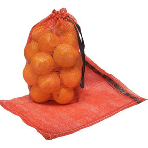 Sacs en filet tubulaire rouge en PP avec cordon de serrage pour oignons, sac en filet Leno avec étiquette pour oignons - Product Image 6