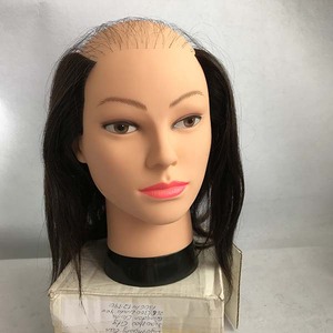 Cabeza de Maniquí Femenina para Entrenamiento, Media Cabeza Calva, Modelo de Cosmetología para <span class=keywords><strong>Corte</strong></span> de <span class=keywords><strong>Cabello</strong></span>, Estilo Liso con <span class=keywords><strong>Cabello</strong></span> Humano Remy Natural - Product Image 4