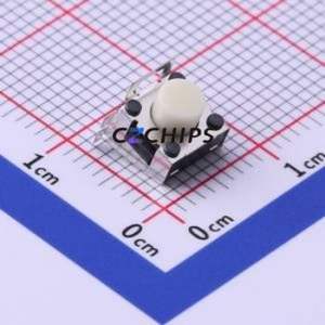 TA3-3W2-V-T/R Tactile Switch SMD Switch Single Pole Single Throw Round Button 1.85N Horizontal Mount - Product Image 1