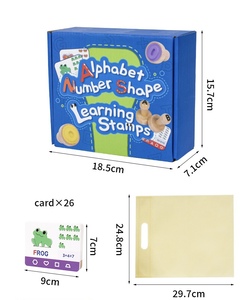 <span class=keywords><strong>Timbres</strong></span> en bois <span class=keywords><strong>Montessori</strong></span> jouet éducatif préscolaire créatif amusant Alphabet et nombre forme Cognition jouets d'apprentissage - Product Image 3