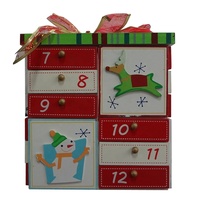 Boîte vide pour calendrier de l'Avent personnalisable, 24 jours, compte à rebours de Noël, boîte mystère DIY, boîte cadeau surprise en bois pour enfants