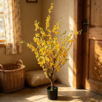 Miniatur Künstliche Blumen Hochzeitsdekoration Künstlicher Forsythien-Blumenbaum Weihnachtsgeschenke Innenraum Blumenarrangements